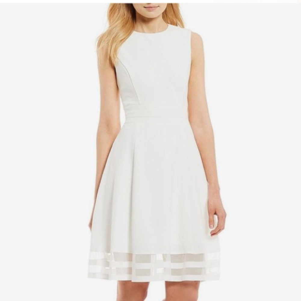 Calvin Klein White Sleeveless Midi Dress Graduation